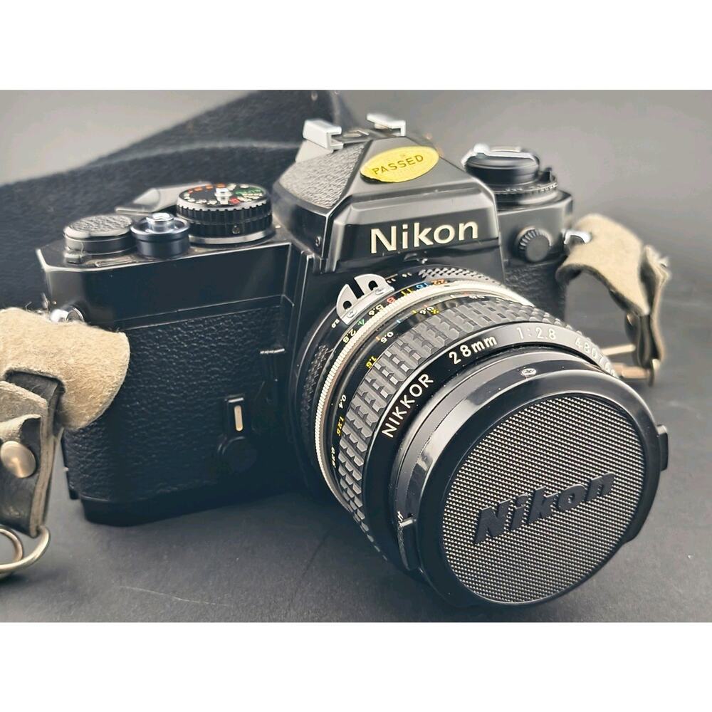 Nikon FE 35mm SLR w/ Rare Transitional Nikkor 28mm f/2.8 AI Lens - Tested